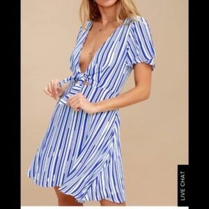 Lulu's Sun On My Side Tie-Front Skater Dress XS